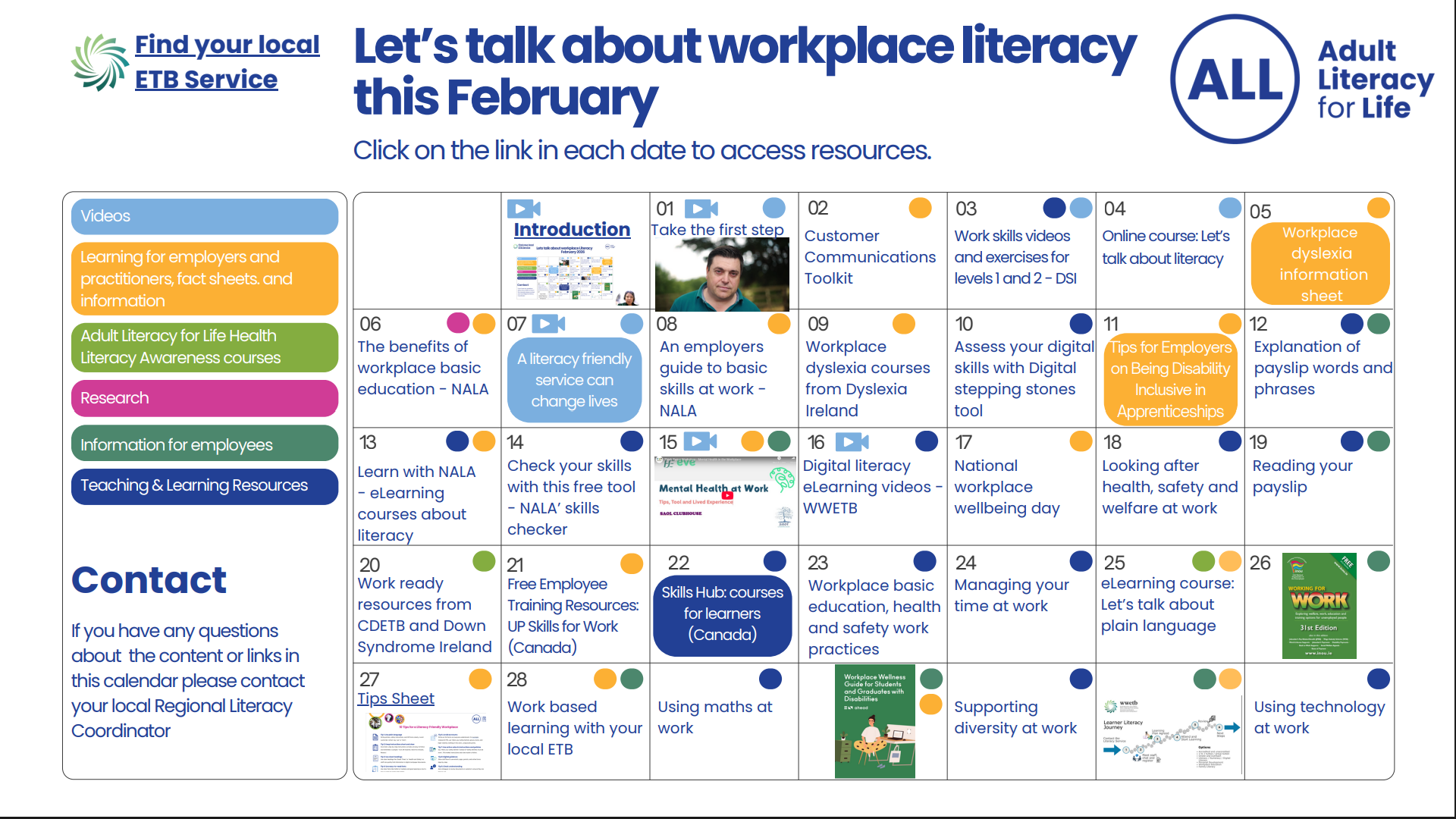 Workplace Literacy Calendar February 2026